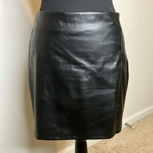 Classic Black Faux Leather Mini Skirt